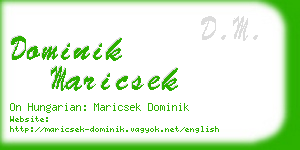 dominik maricsek business card